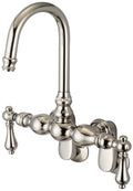 Vintage Classic Adjustable Spread Wall Mount Tub Faucet with Gooseneck Spout S677