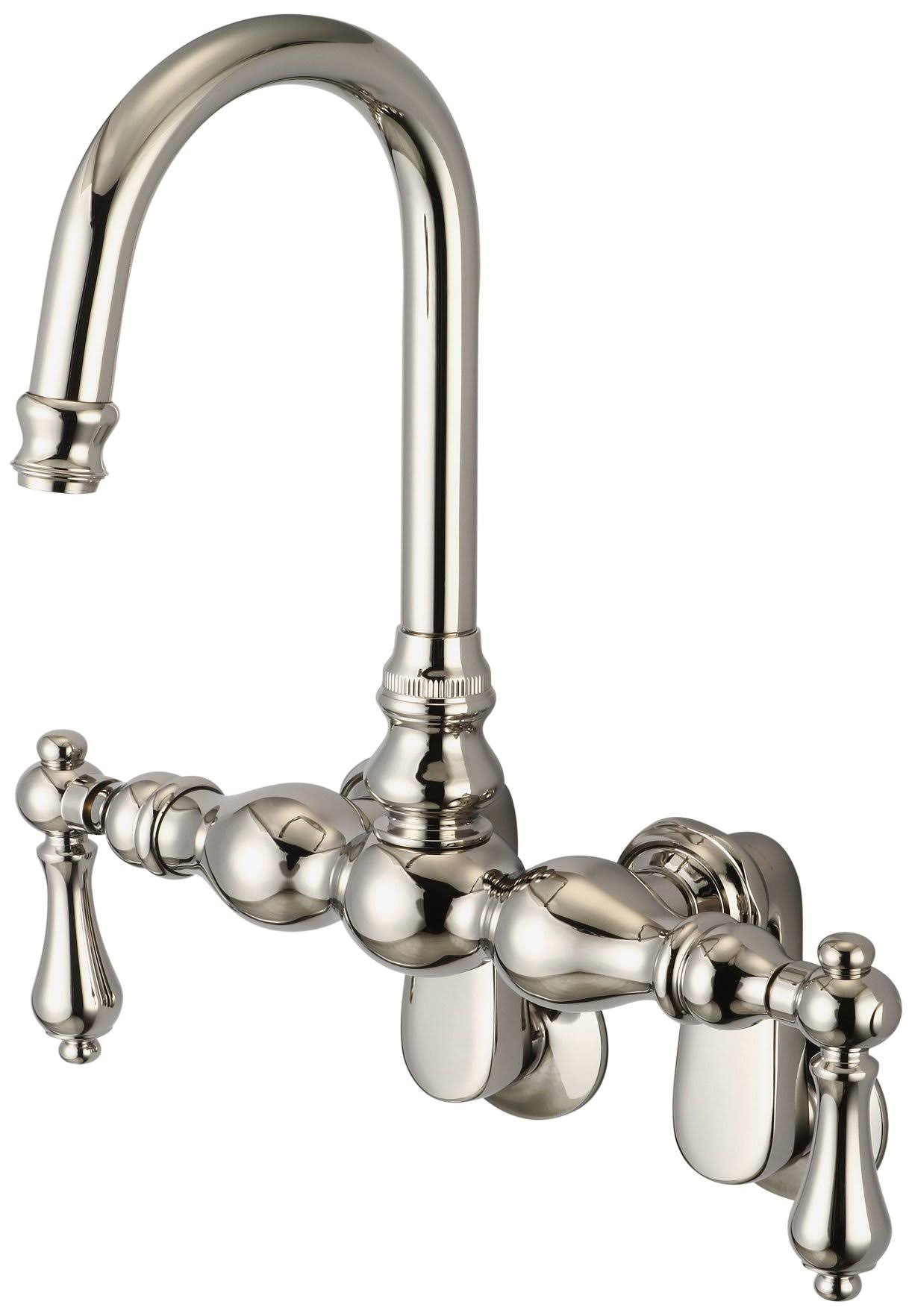 Vintage Classic Adjustable Spread Wall Mount Tub Faucet with Gooseneck Spout S677