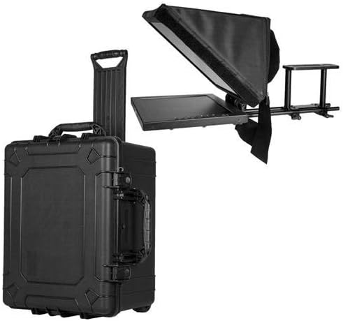 15-inch High Bright Beam Splitter Teleprompter with Rolling Case, Adjustable Frame - Black R331639