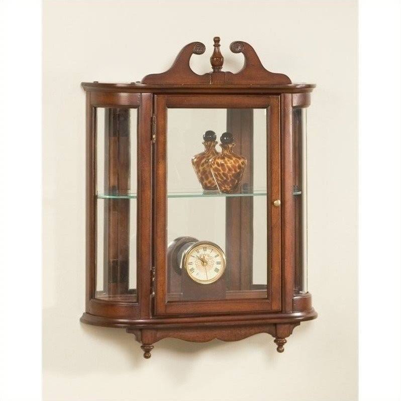 Wall Curio Cabinet in Cherry P8258