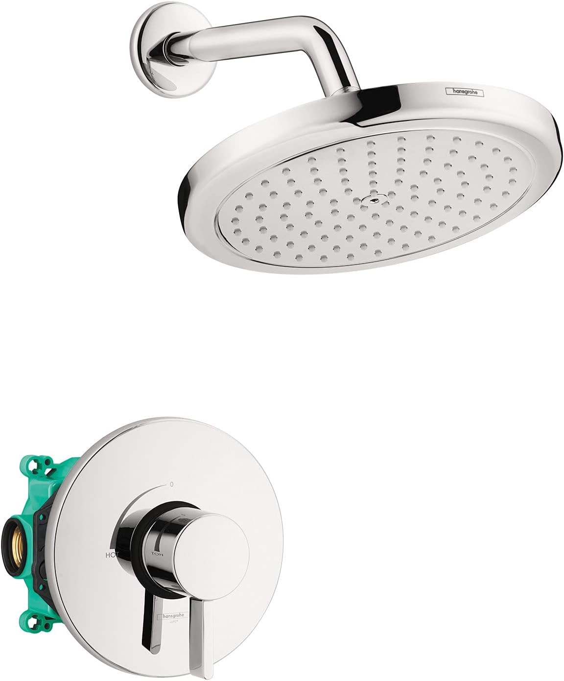 Brushed Nickel 1-Spray Shower System Set with Valve Included H492140