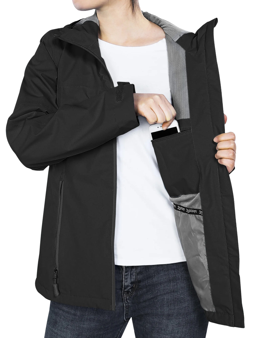 Lightweight Packable Waterproof Rain Jacket with Hood C21959
