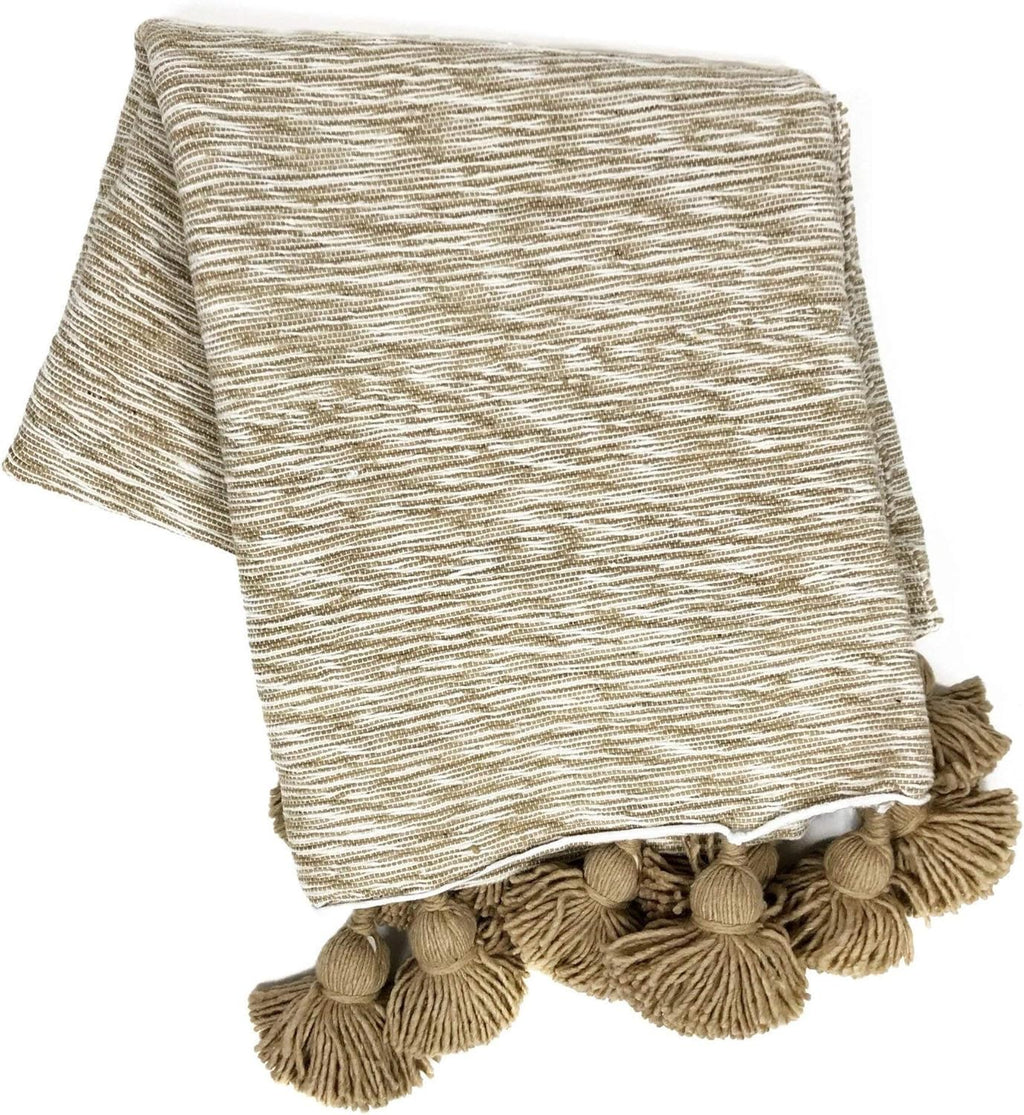 Pom Pom Tassel Throw Blanket 59x59 G929