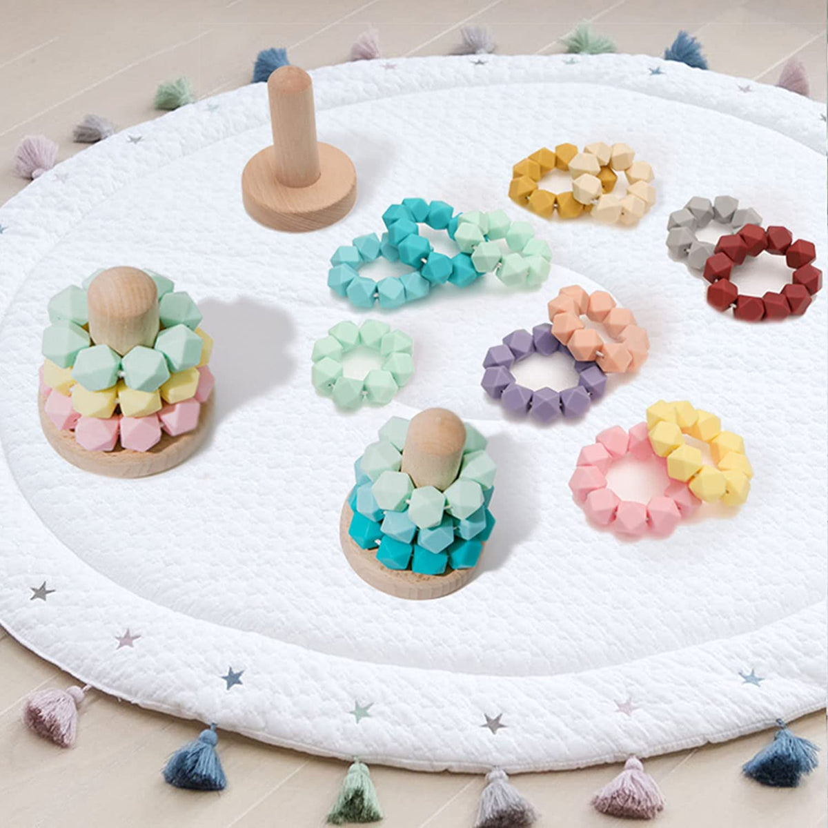Silicone Stacking Ring Stacker Toddler Teething Toy X733060