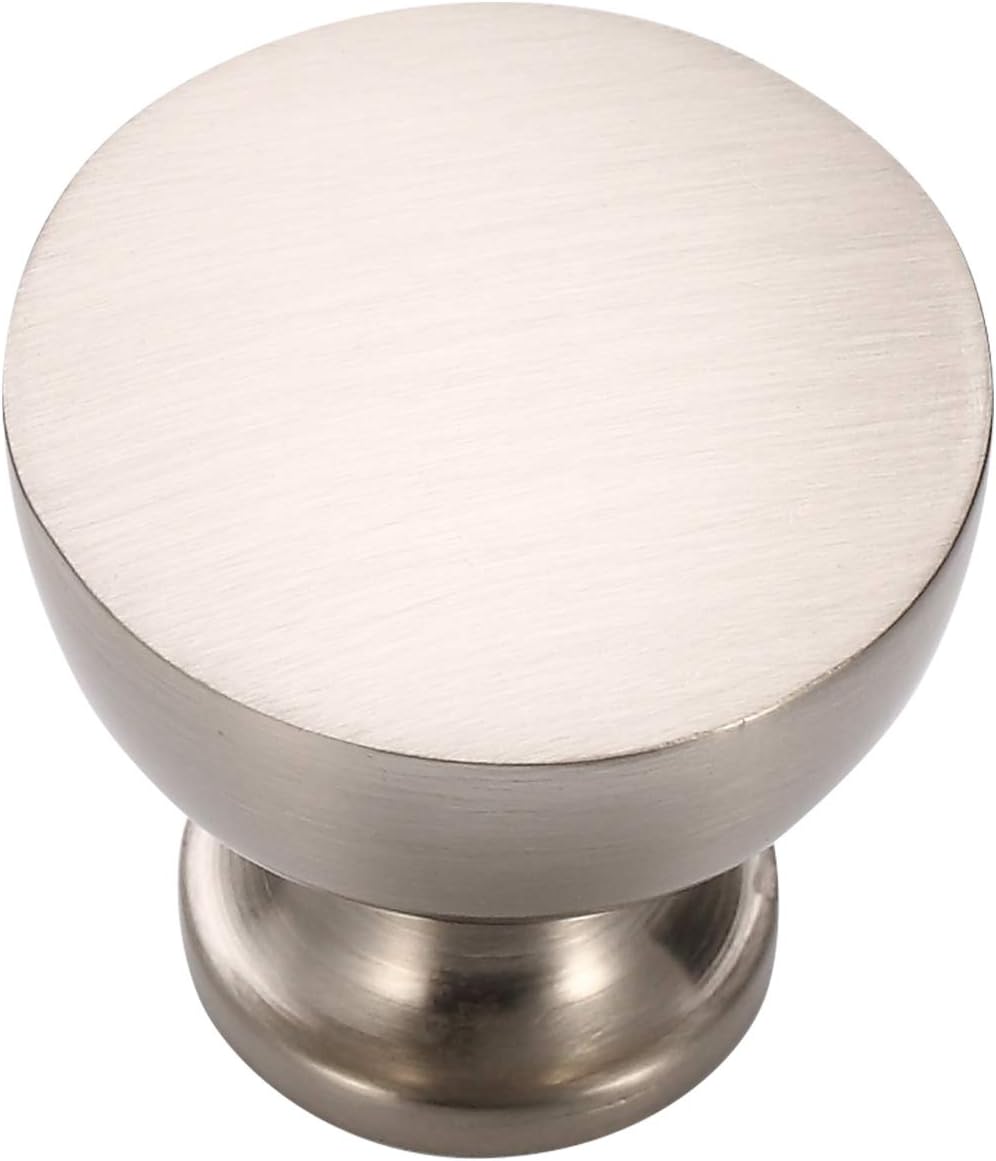 Flat Black 1-1/8 Inch Diameter Mushroom Round Cabinet Knobs 25 Pack E765432