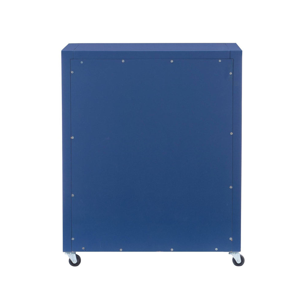 Navy Rolling File Cabinet W8236