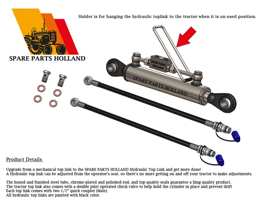 Hydraulic Top Link Cat. 1-1 with Locking Block 18 1/8” - 26 3/8” R5589