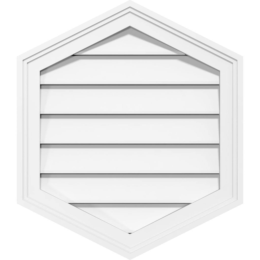 36x22W x 42x22H Vertical Peaked Surface Mount PVC Gable Vent M366