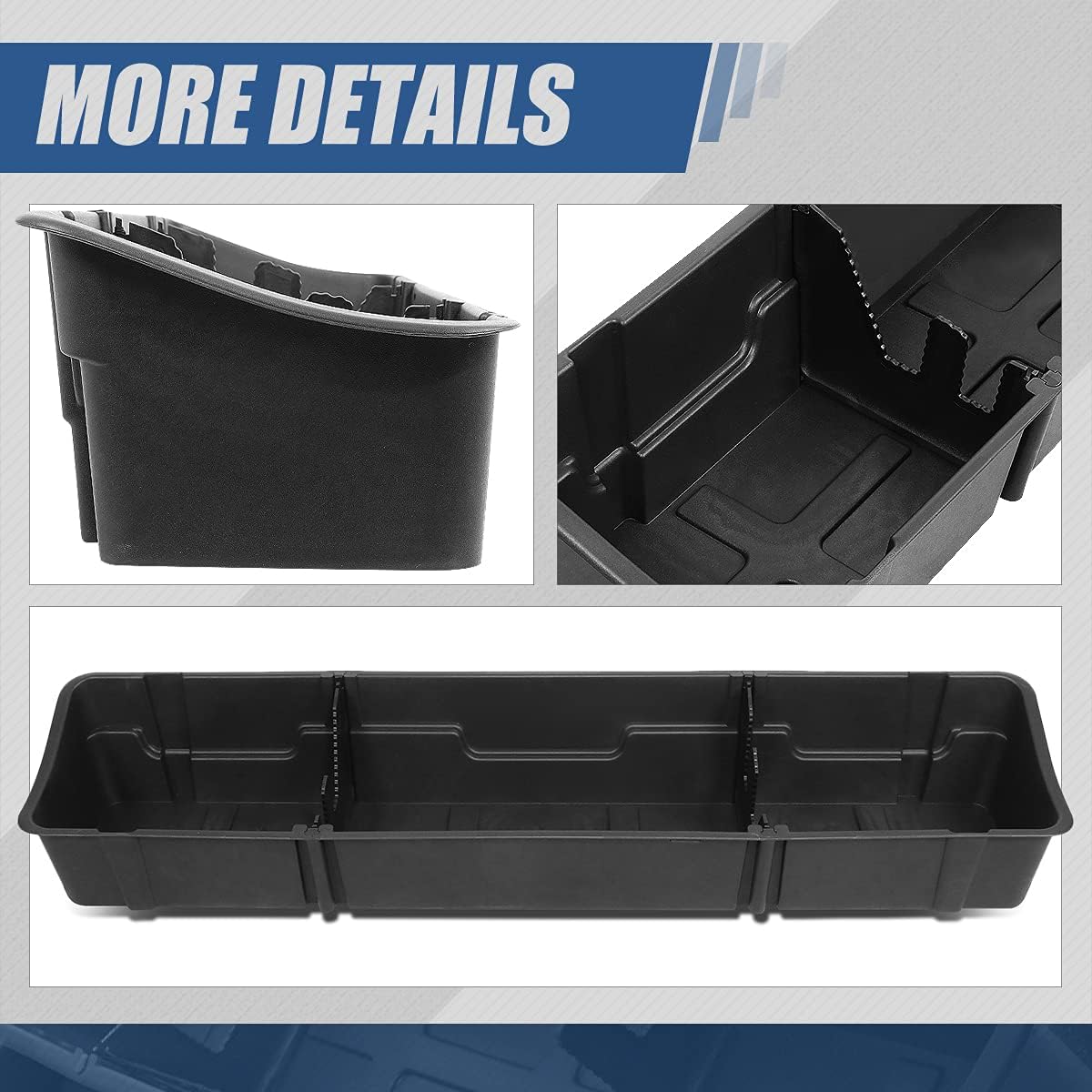 Matte Black Under Seat Cargo Storage Box Organizer G9407