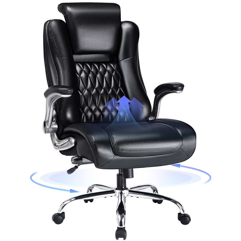 Ergonomic Office Chair with Flip-up Armrests, Black N243