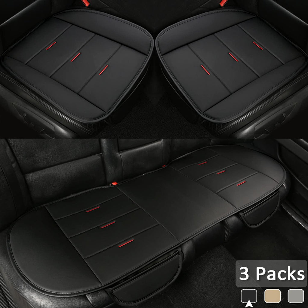 Beige PU Leather Car Seat Covers, Pack of 2 X338
