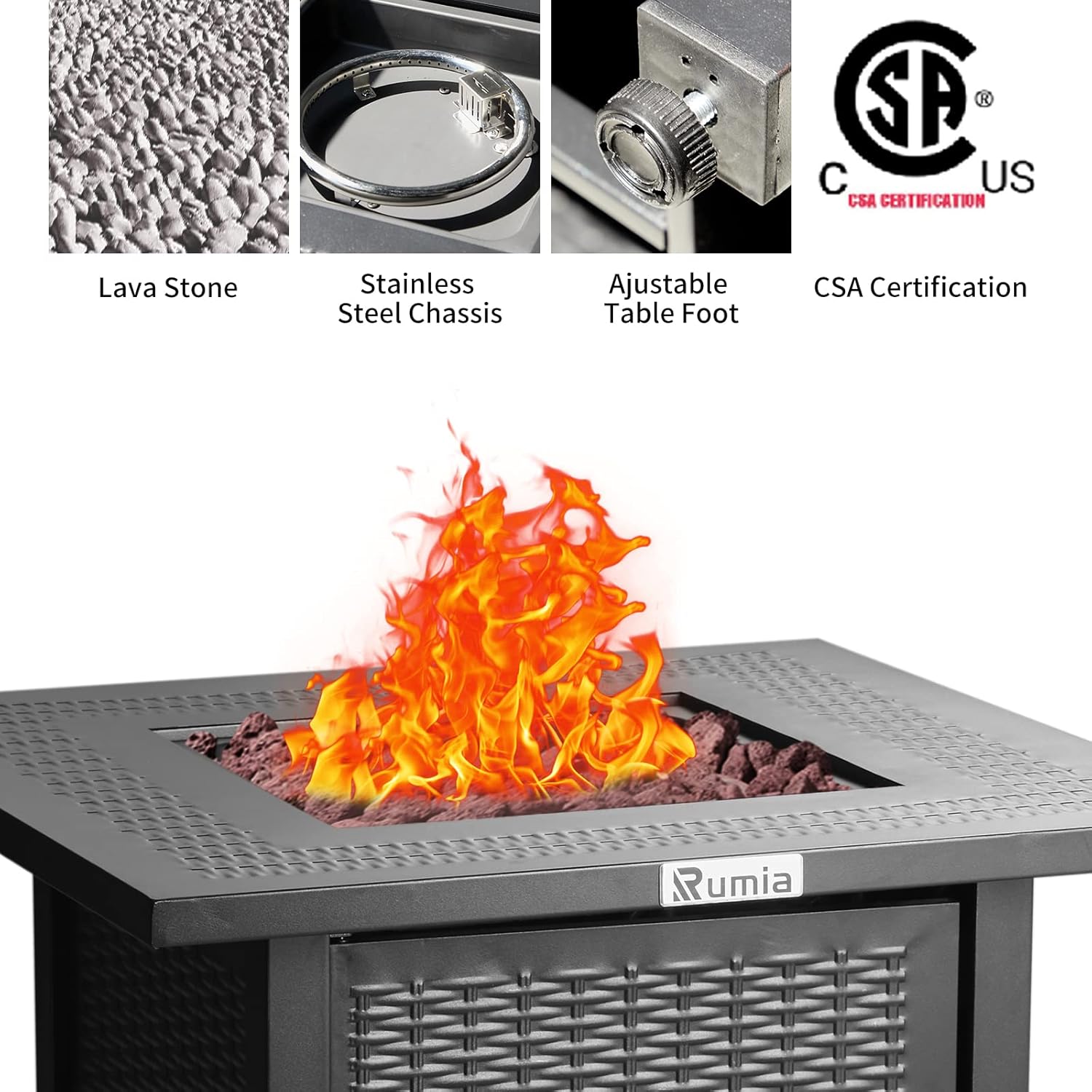 Propane Fire Pit Table with Lid B669987