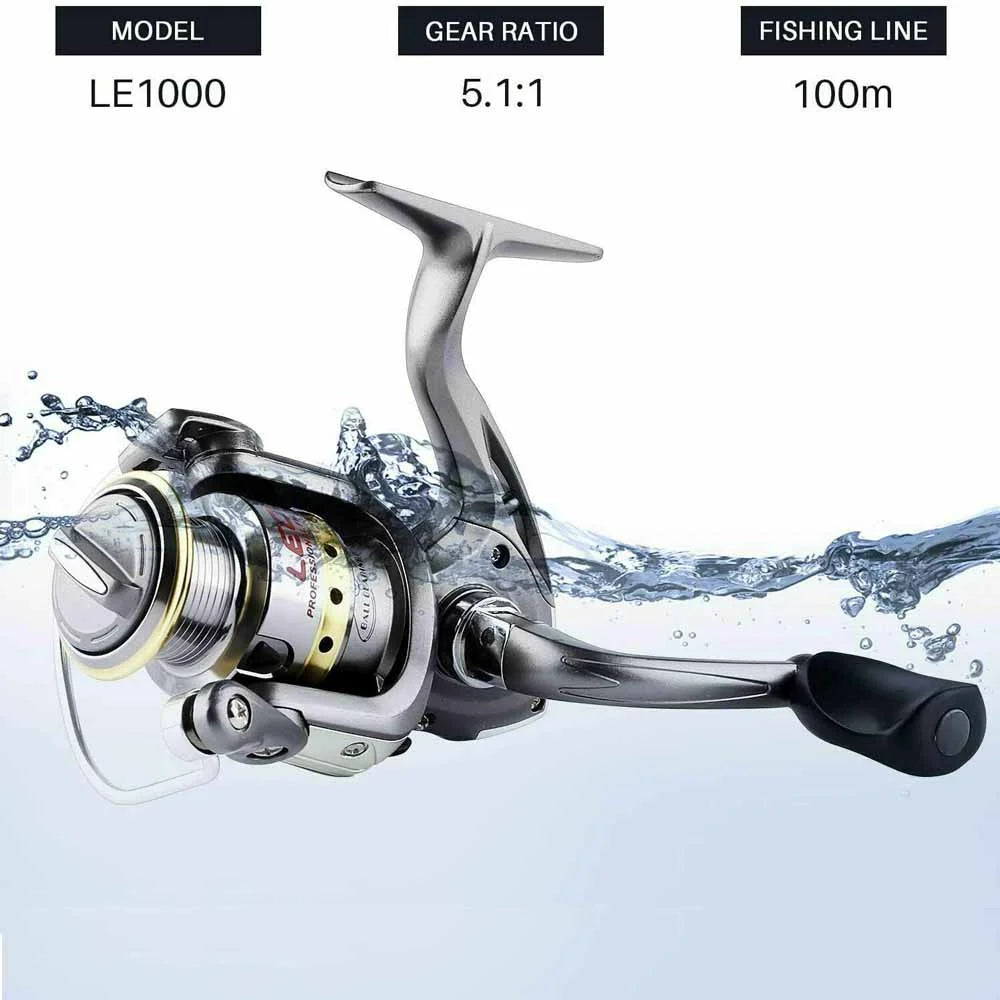 Telescopic Fishing Rod Spinning Reels Combos Full Kit with Bag 100M Line Y2229