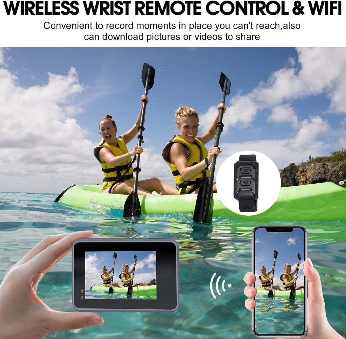 Grey Waterproof Action Camera with Stabilization Q6814
