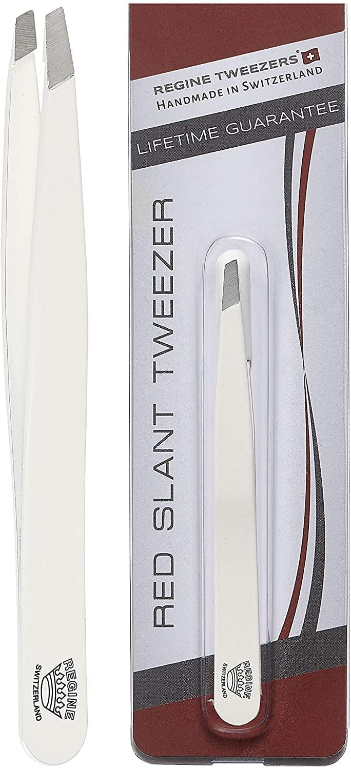 Stainless Steel Slant Tweezer, White Pack of 2 I459