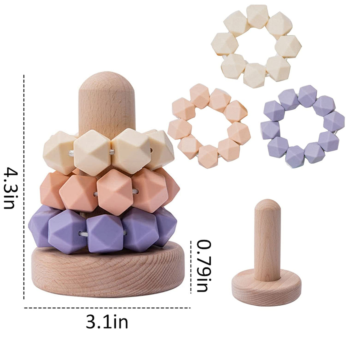 Silicone Stacking Ring Stacker Toddler Teething Toy X733060