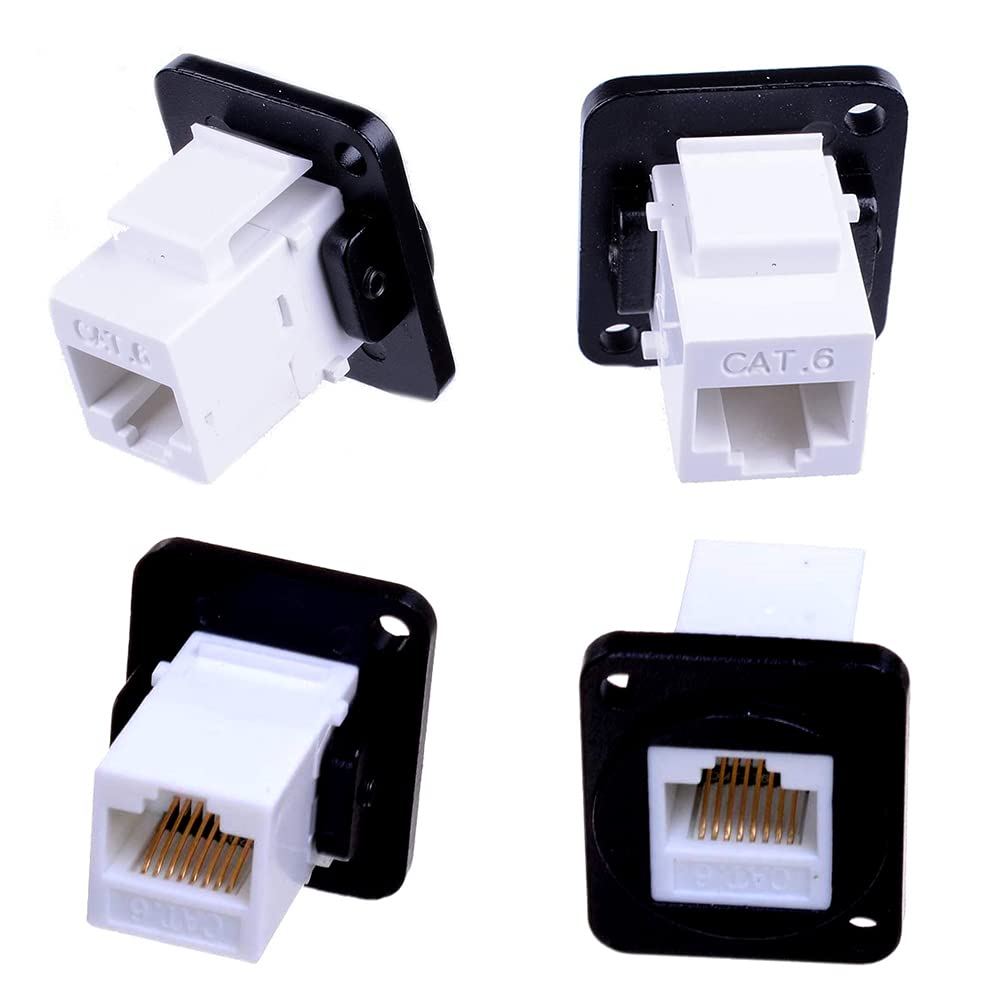 RJ45 Socket Panel Mount Connector, CAT6/CAT5E/CAT5 Female to Female LAN Adapter V3483