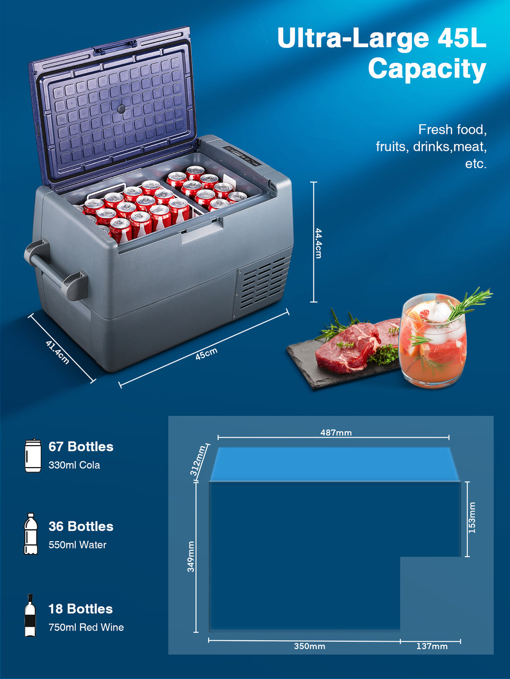 12/24V DC and 110-240V AC Car Refrigerator A420
