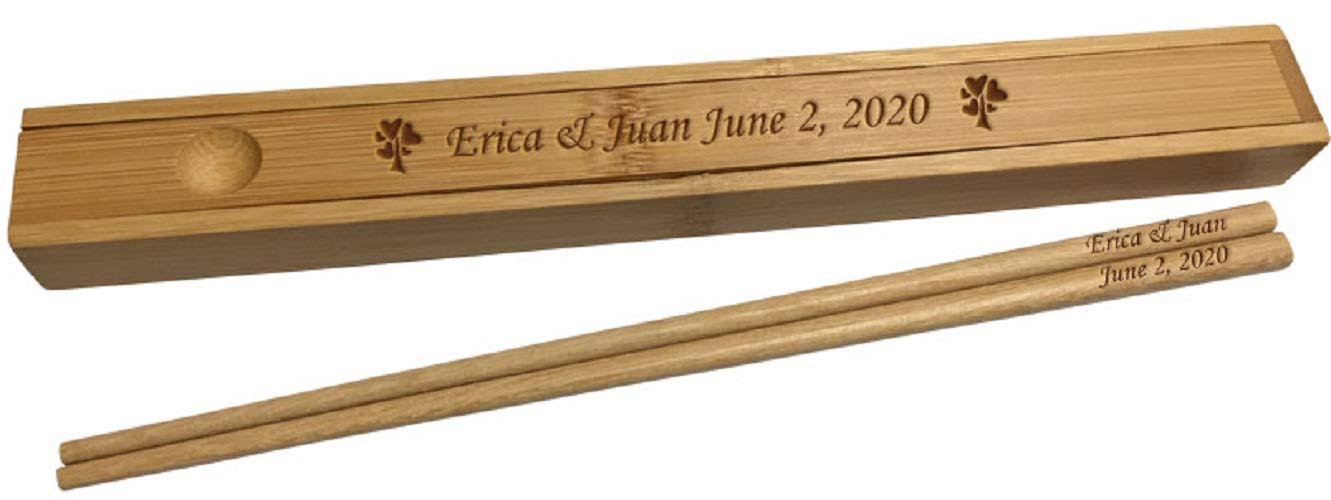 Engraved Bamboo Chopsticks with Case K913