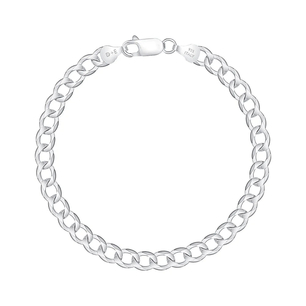 Solid 925 Sterling Silver 20” Curb Chain Necklace X4355
