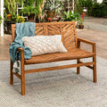 Brown Acacia Wood Outdoor Loveseat D20232