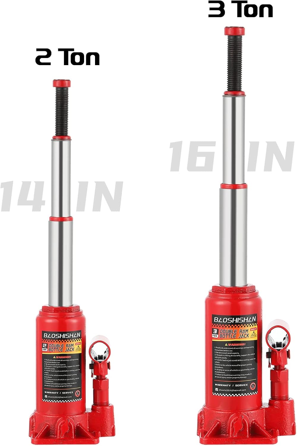2 Ton Hydraulic Bottle Jack with Carrying Case Pack of 2 L162