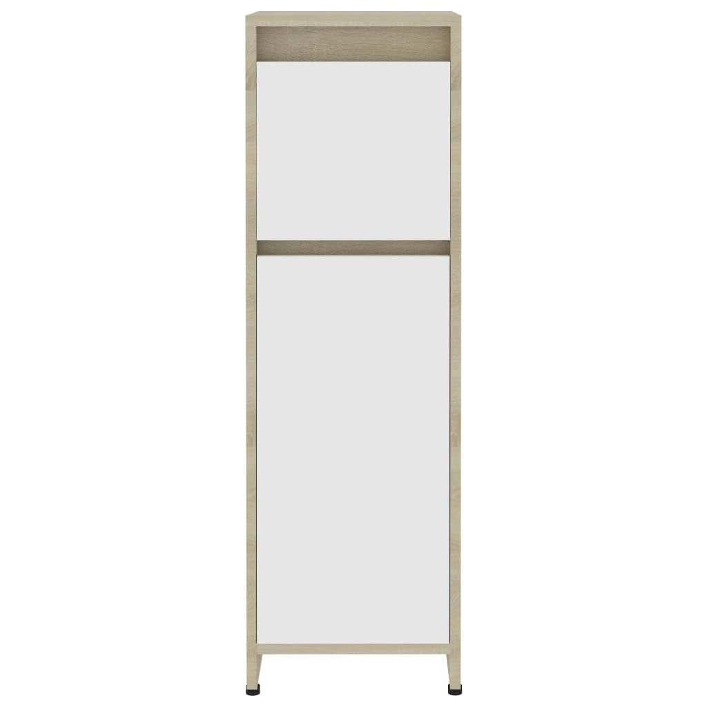 White and Sonoma Oak Bathroom Cabinet Chipboard Q11411