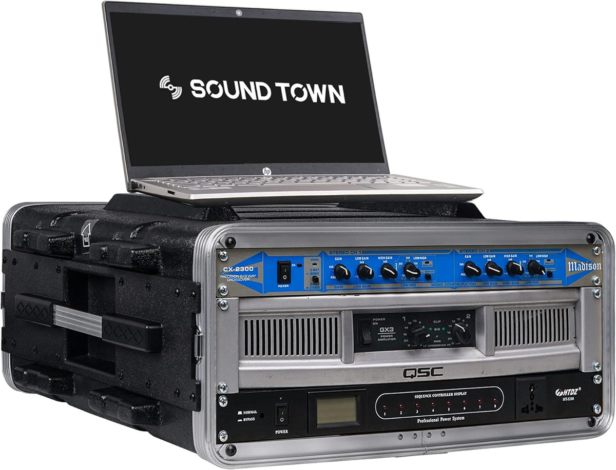 2U PA DJ Rack Case with ABS Construction and Heavy-Duty Latches H971341