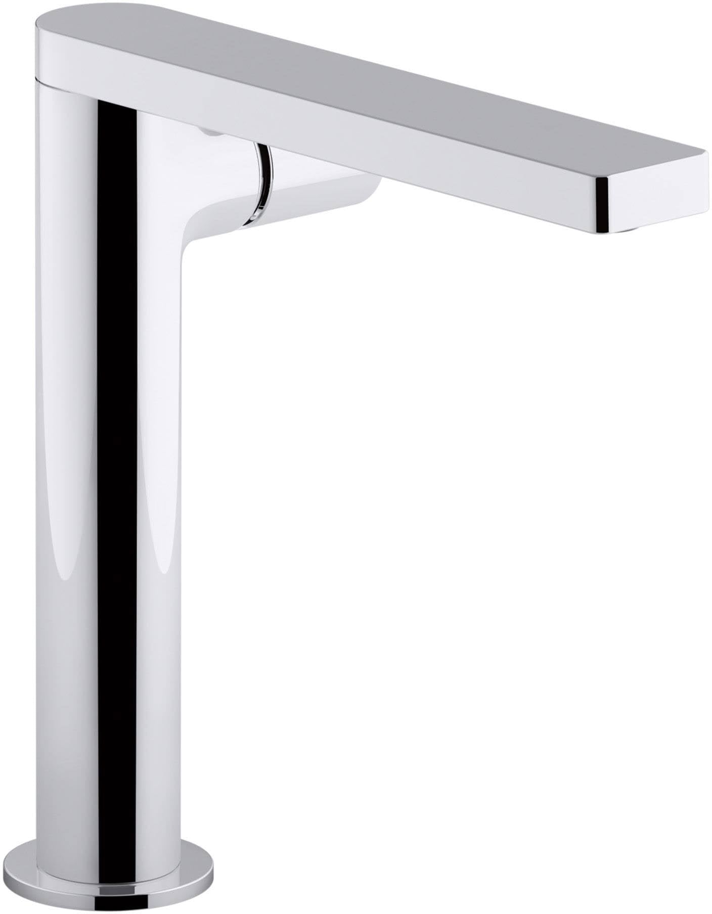 Polished Chrome Tall Single Bathroom Sink Faucet with Cylindrical Handle Z4306