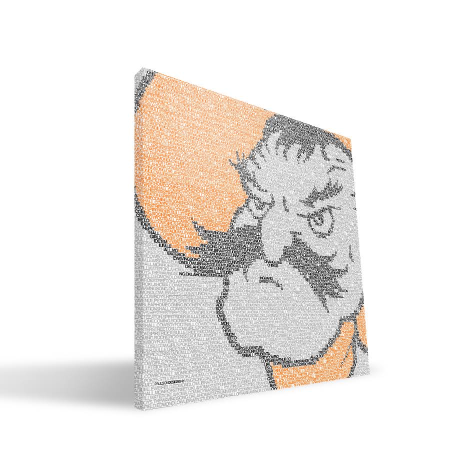 NCAA Typographic 16 x16 Canvas Z966887