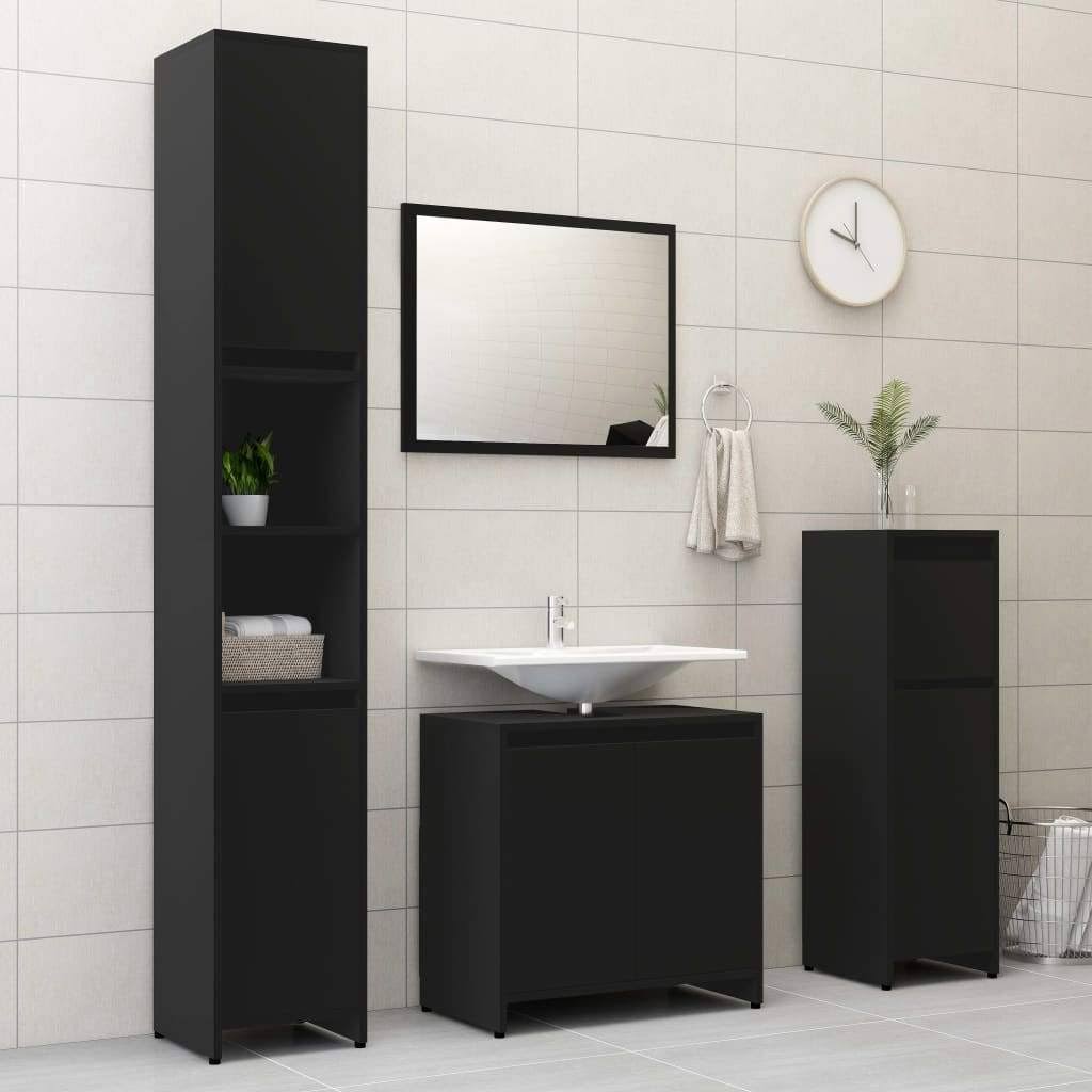 White and Sonoma Oak Bathroom Cabinet Chipboard Q11411