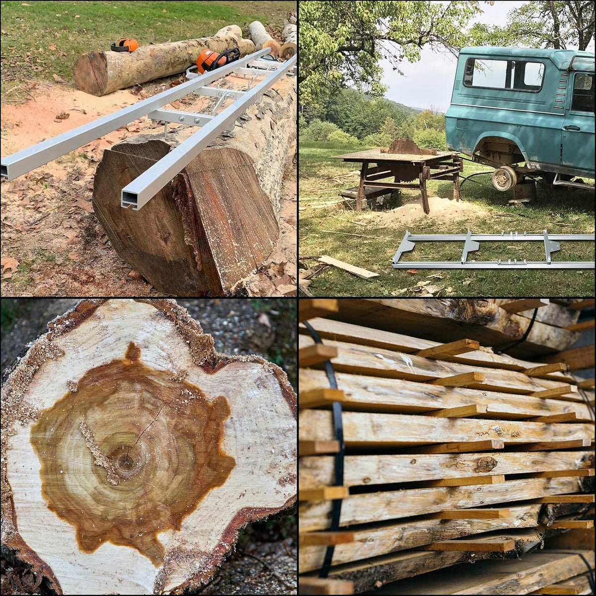 9 FT Chainsaw Mill Rail Guide with 4 Wood Fixing Plate C67525