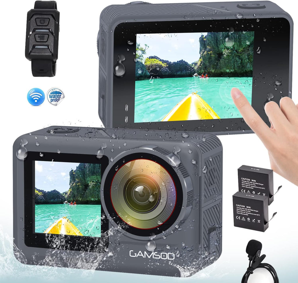 Grey Waterproof Action Camera with Stabilization Q6814