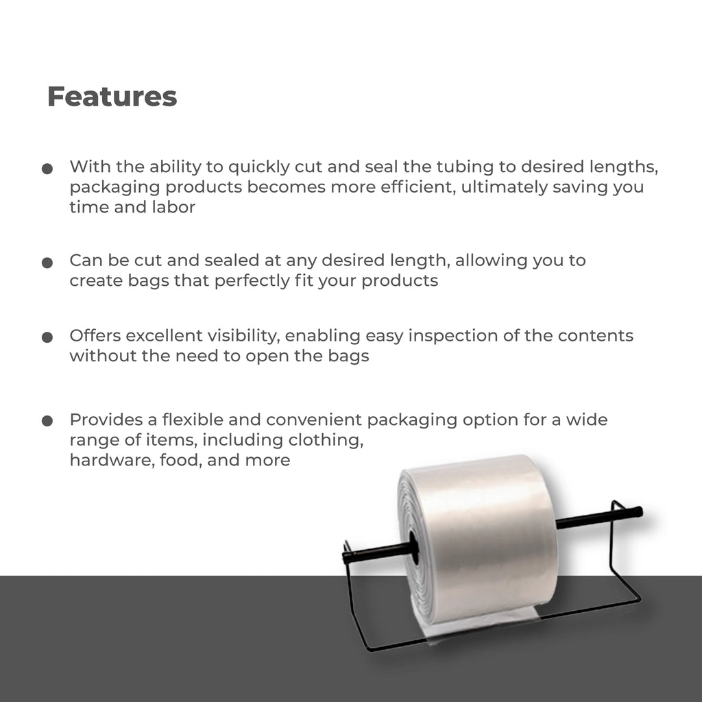 Clear Lay Flat Poly Tubing 4 Inches x 3000 Feet, 2 Mil - 1 Roll L395
