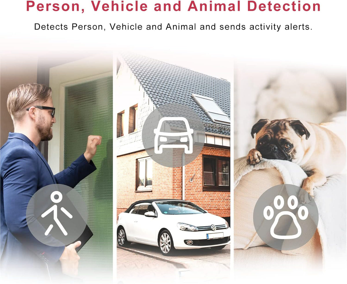 2pc 1080p WiFi Smart Indoor Security Camera with Night Vision J405693