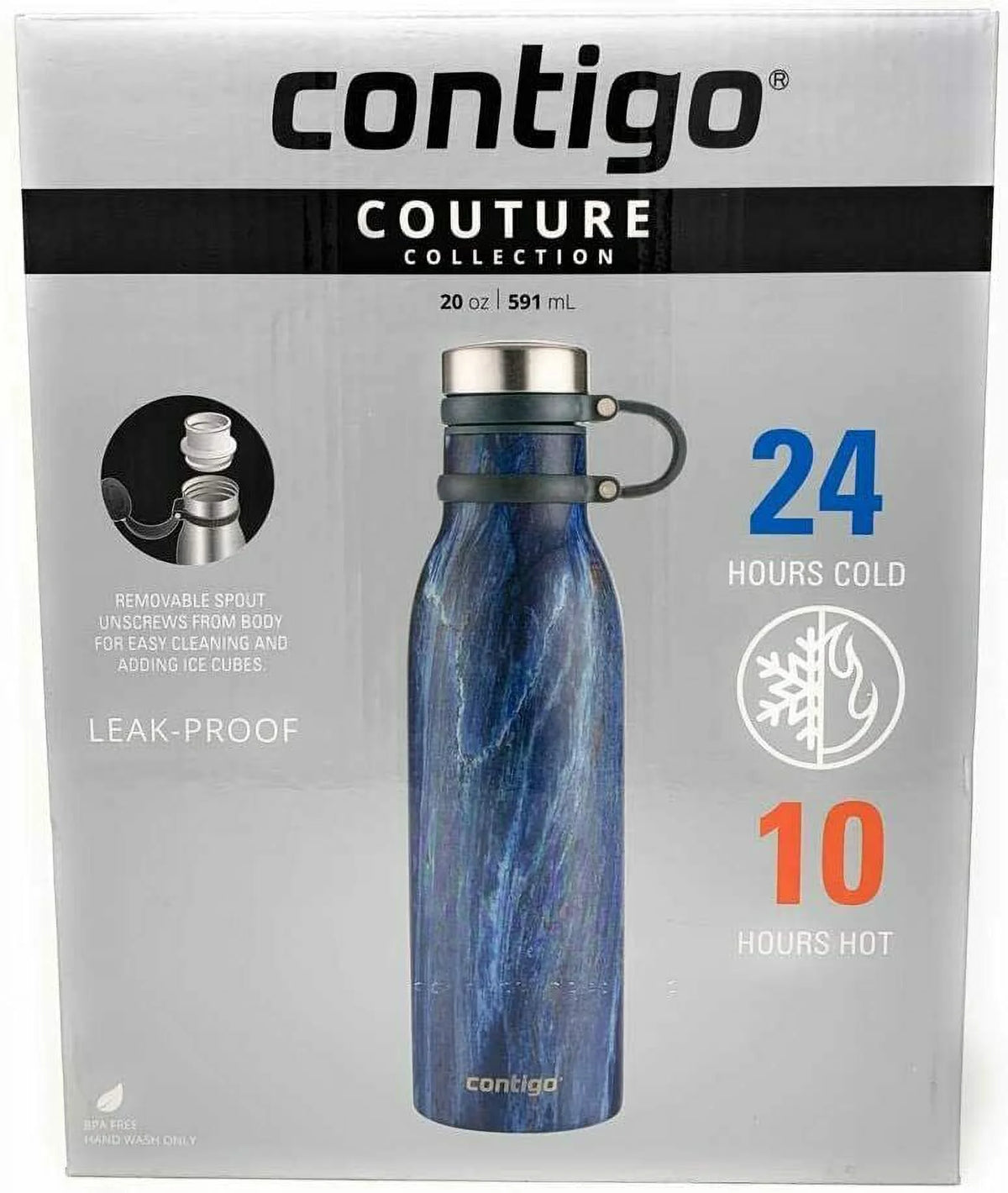2 Pack Vacuum-Insulated Stainless Steel Water Bottles I277