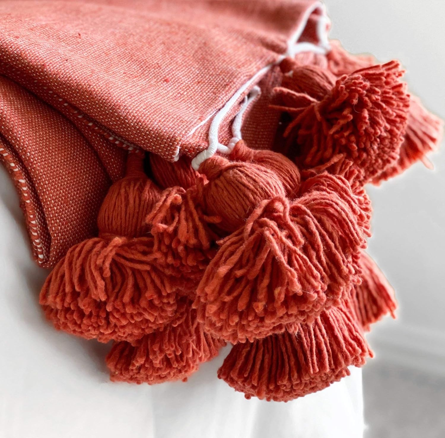 Pom Pom Tassel Throw Blanket 59x59 G929