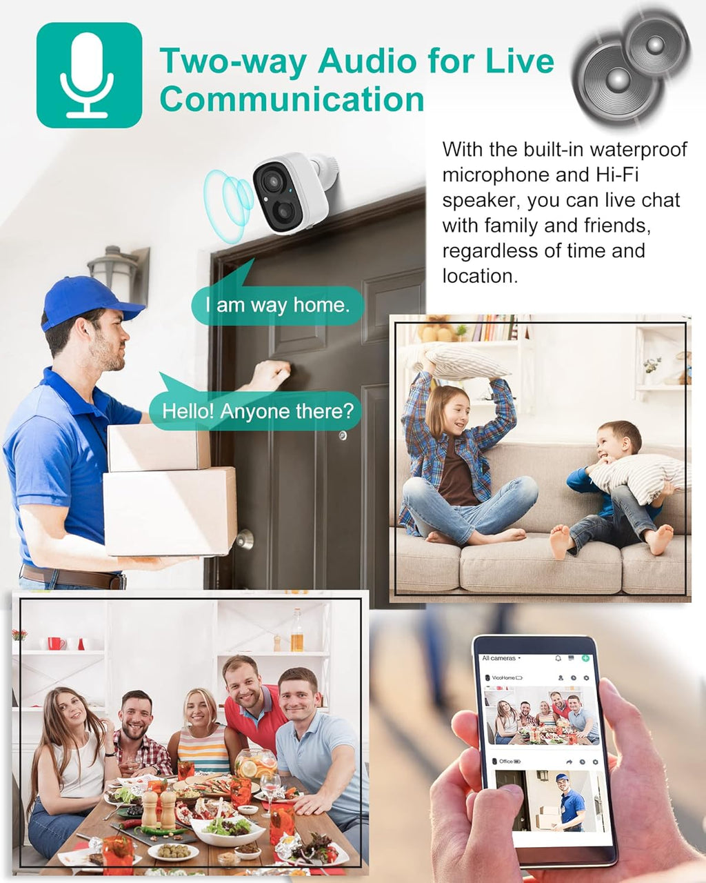 Wireless Outdoor Security Camera with 1080P FHD Color Night Vision H8541