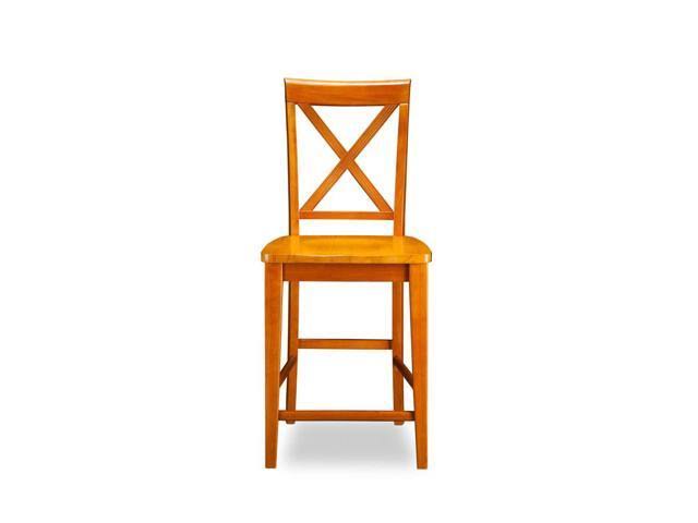 Caramel Latte Wood Seat Pub Chairs Set of 2 F4630