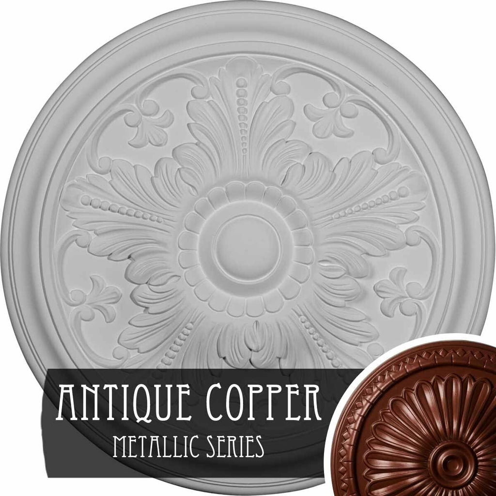 16 7/8x22OD x 5/8x22P Vienna Ceiling Medallion, Hand-Painted Smokey Topaz Crackle G719046