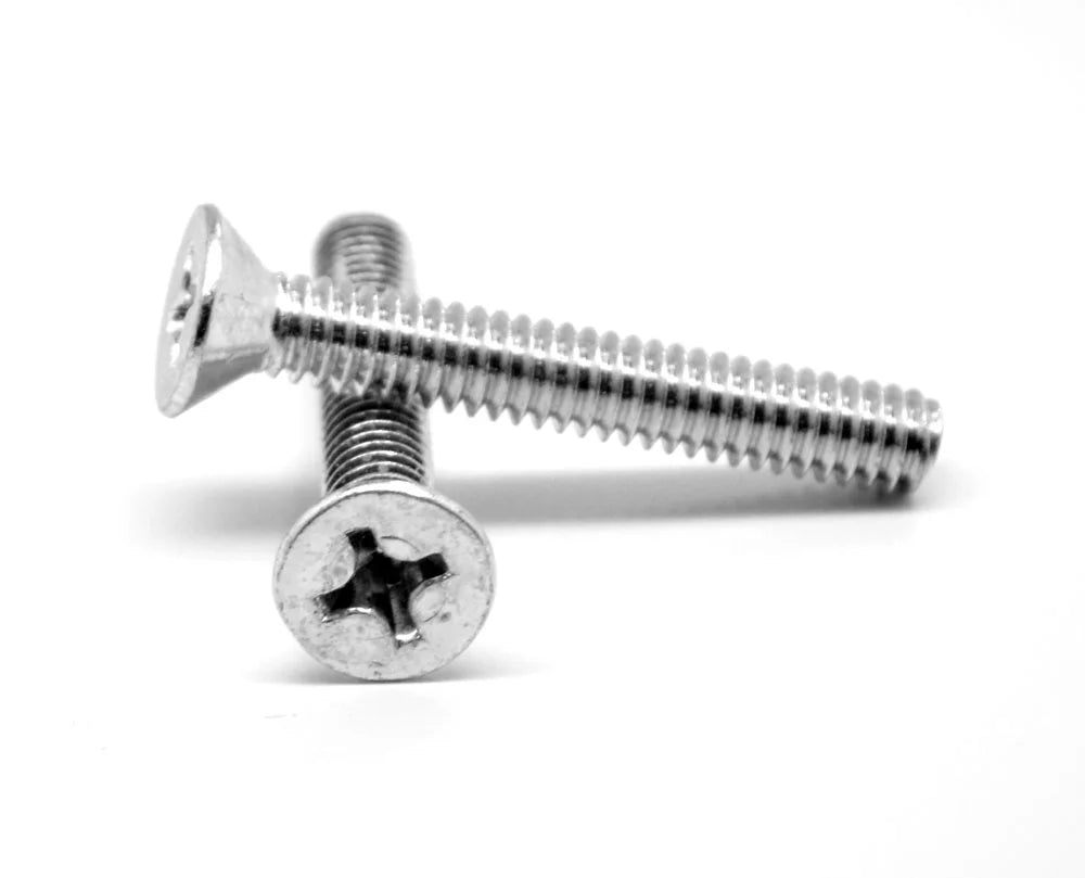 #10-32 x 1 1/2" Fine Thread Machine Screw Phillips Flat Head Low Carbon Steel Zinc Plated Pk 2000 D40269