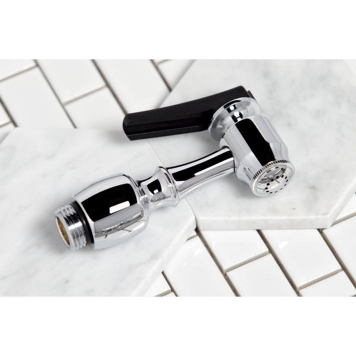 Brushed Nickel Kitchen Faucet with Brass Sprayer J194525