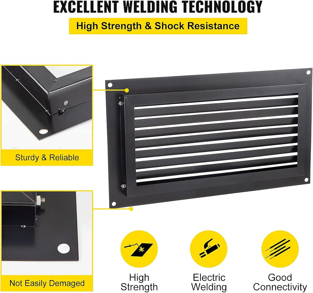 16" X 32" Black Wall Mounted Flood Vent J8257