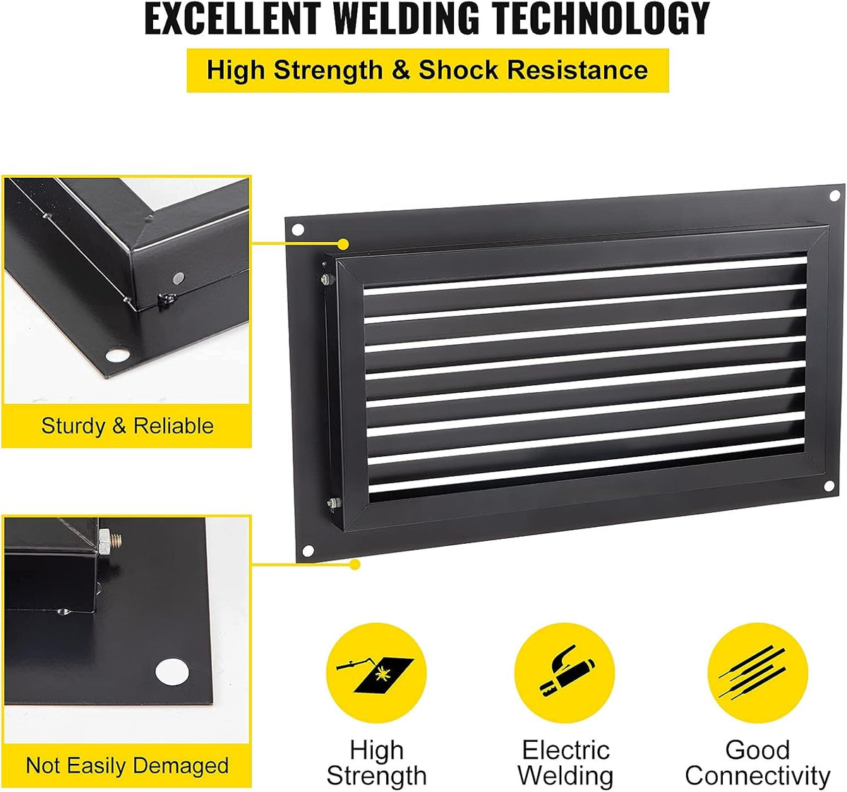 16" X 32" Black Wall Mounted Flood Vent J8257