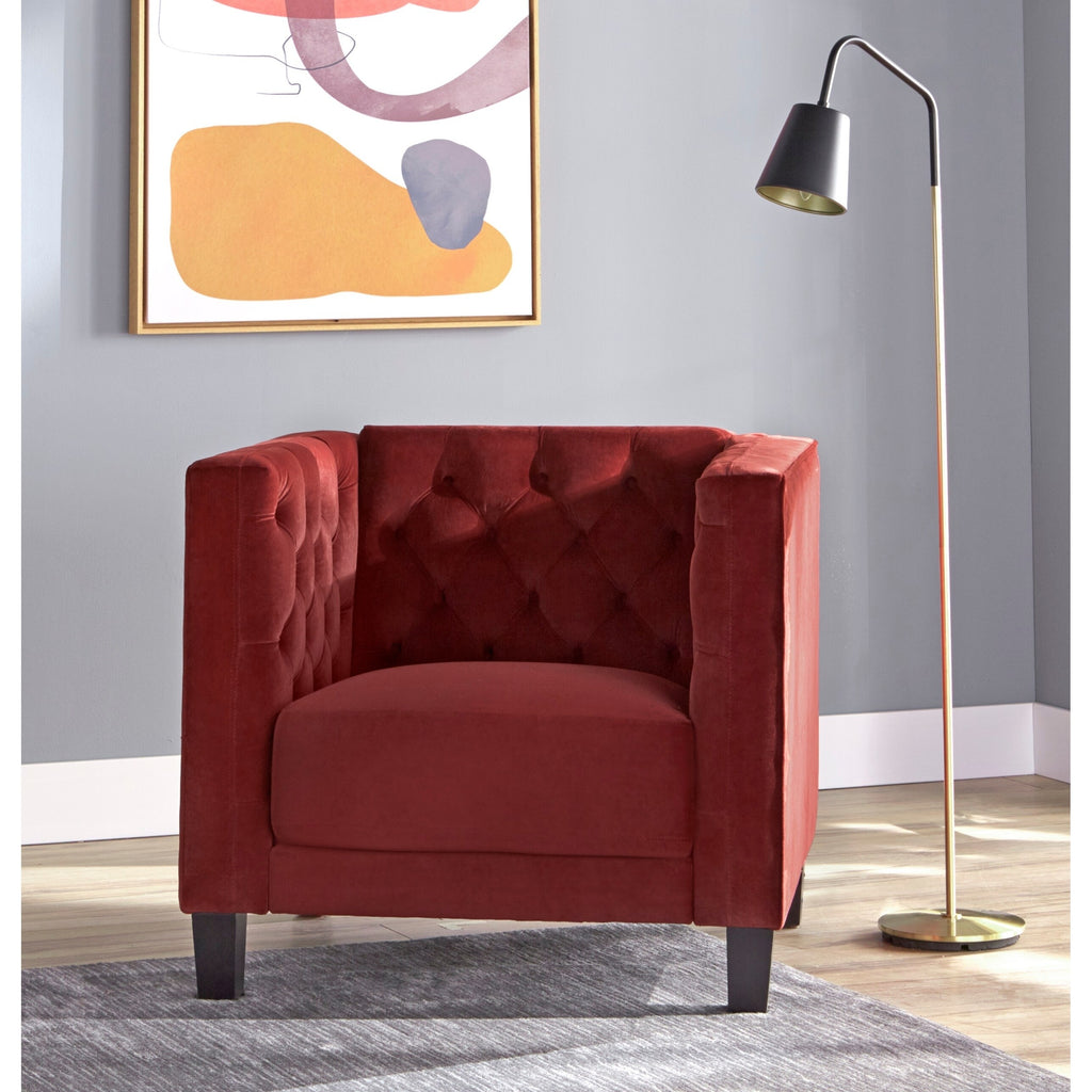 Modern Chesterfield Back Accent Chair Velvet G393