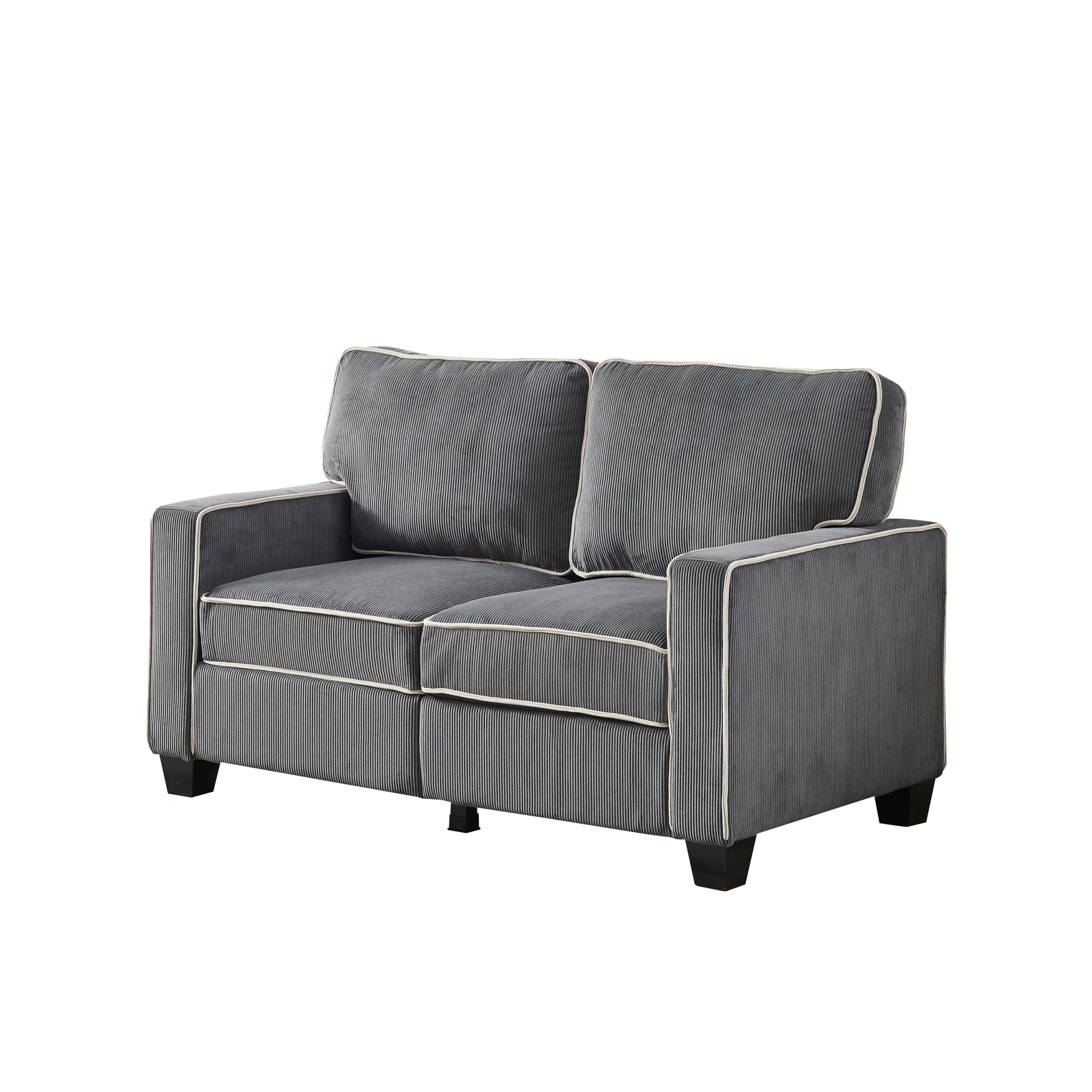 Dark Grey Corduroy Sofa Loveseat with Storage N72231