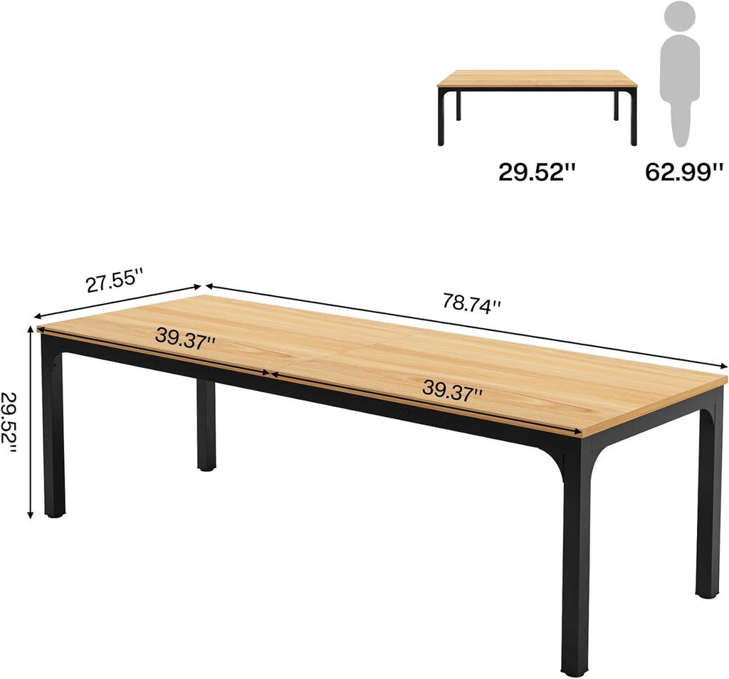 78.7 inches Extra Long Double Office Writing Desk with Adjustable Foot Pads Q6018