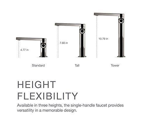 Polished Chrome Tall Single Bathroom Sink Faucet with Cylindrical Handle Z4306