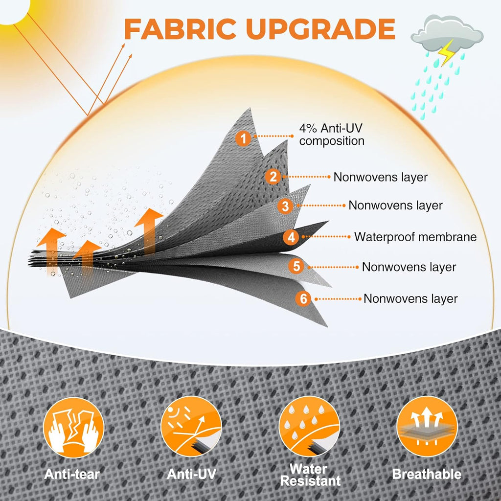 6 Layers Top 5th Wheel RV Cover Anti-UV Camper Cover Breathable Rip-Stop with 2Pcs Extra Straps & Gutter Spout Covers Z809322