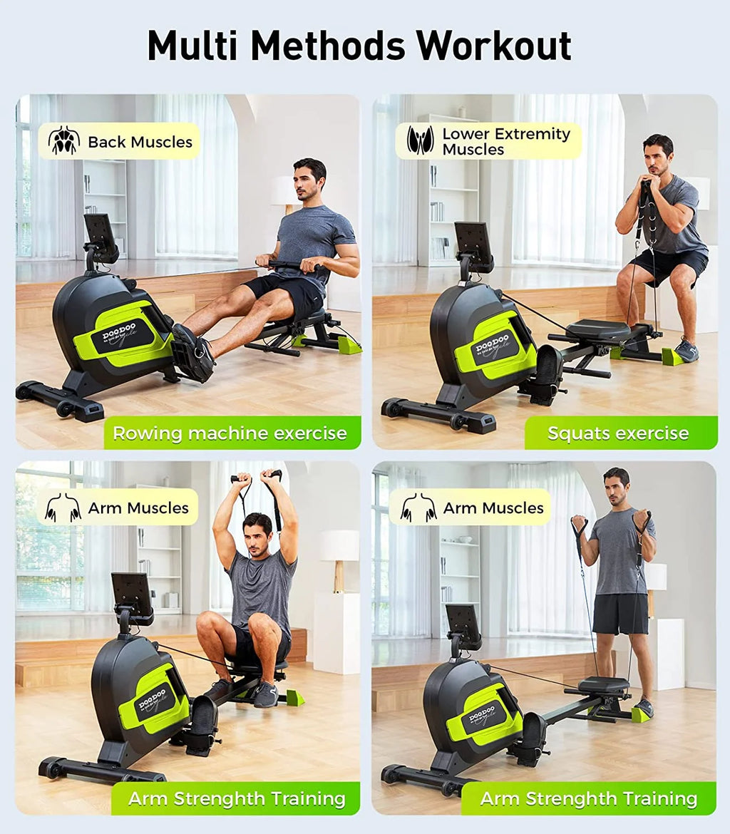 Magnetic Rowing Machine with LCD Monitor, Tablet Holder J449979